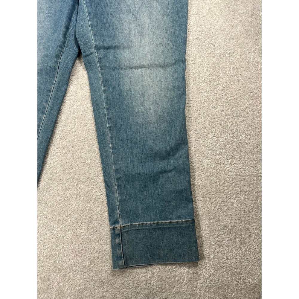 Chicos Medium Wash Blue Denim Pull On Ankle Pants Slim Comfort Stretch Size 2 - Picture 4 of 11